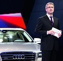 Rupert Stadler, Vorsitzender des Vorstands der AUDI AG, bei der Messepremiere des neuen Audi A8.